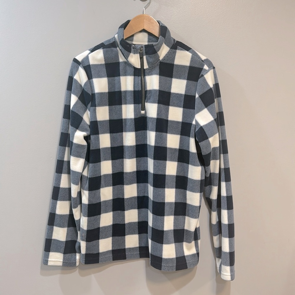 Joe Fresh Plaid Quarter Zip Fleece